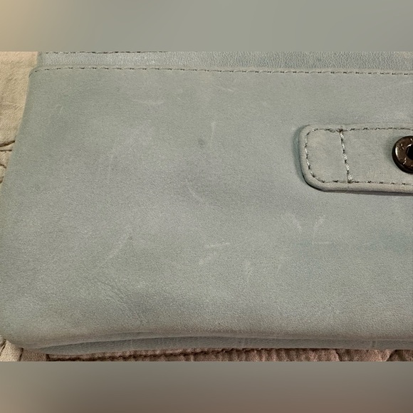 NEW Free People Traveler Wallet Leather Shoulder Crossbody Clutch Swan Lake Blue - Picture 10 of 15